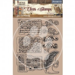 WTK172   STAMPERIA TAMPON CLEAR VINTAGE LIBRARY CALLIGRAPHY