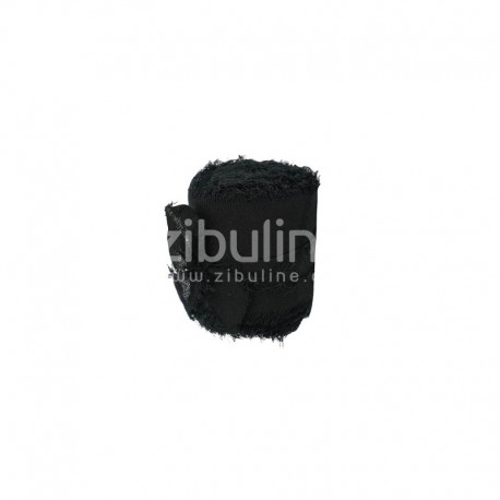 62212RMBL   ZIBULINE RUBAN MOUSSELINE DE SOIE Env. 4 cm x 4.5 m NOIR