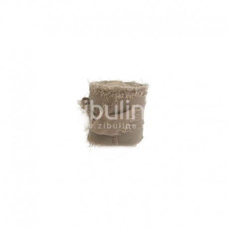 62212RMTA   ZIBULINE RUBAN MOUSSELINE DE SOIE Env. 4 cm x 4.5 m TAUPE