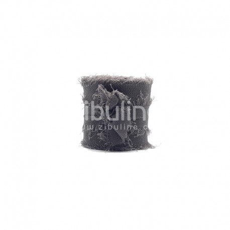 62310RMGF   ZIBULINE RUBAN MOUSSELINE DE SOIE Env. 4 cm x 4.5 m GRIS FONCÉ