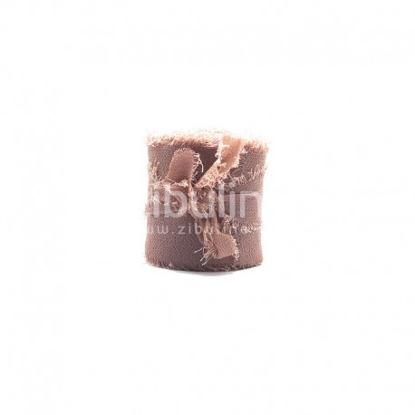 62310RMMG   ZIBULINE RUBAN MOUSSELINE DE SOIE Env. 4 cm x 4.5 m MARRON GLACÉ