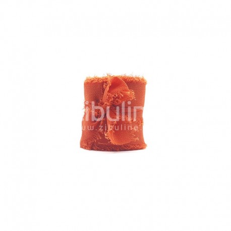 62310RMRO   ZIBULINE RUBAN MOUSSELINE DE SOIE Env. 4 cm x 4.5 m ROUILLE