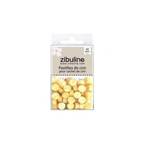 122104PCJN   ZIBULINE PASTILLES DE CIRE À CACHETER JAUNE NACRÉ