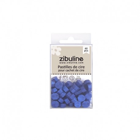 122104PCUN   ZIBULINE PASTILLES DE CIRE À CACHETER BLEU ROI NACRÉ