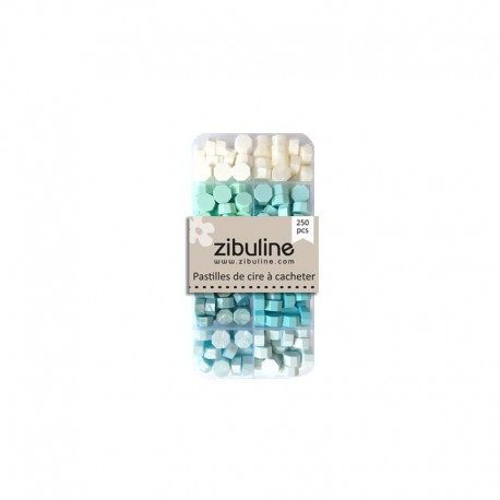 122309BPMT   ZIBULINE PASTILLES DE CIRE À CACHETER BOÎTE CAMAÏEU MINT TURQUOISE