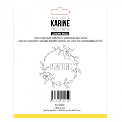 KAB3301   LES ATLELIERS DE KARINE MIMOSA FOREVER POCHOIR BRODERIE COURONNE NATURE