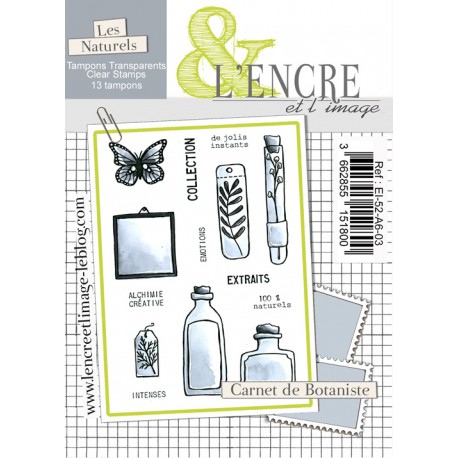 EI-52-A6-03   L'ENCRE ET L'IMAGE TAMPONS CLEAR CARNET DE BOTANISTE