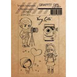 GRAFFITI' GIRL TAMPONS TRANSPARENTS PERSONNAGES CUTES