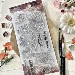 SOL127   CHOU & FLOWERS COLLECTION SOLEIL LEVANT TAMPON CLEAR HAPPY SUSHI
