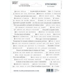 FDA124003  FLORILEGES DESIGN LA VIE EN ROSE STICKERS PHRASES