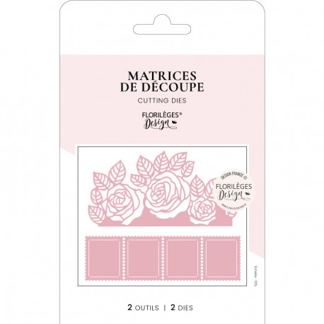 FDD124001   FLORILEGES DESIGN LA VIE EN ROSE OUTILS DE DÉCOUPE TIMBRES ET ROSES