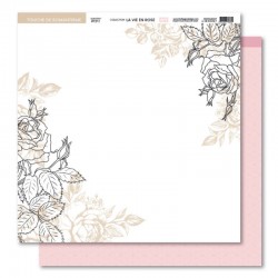 FDPI124007   FLORILEGES DESIGN COLLECTION LA VIE EN ROSE 7   30.5 cm x 30.5 cm