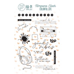 HPLF-CL-T2409   HA PI LITTLE FOX COLLECTION COLORFUL LIFE TAMPONS CLEAR ORANGE