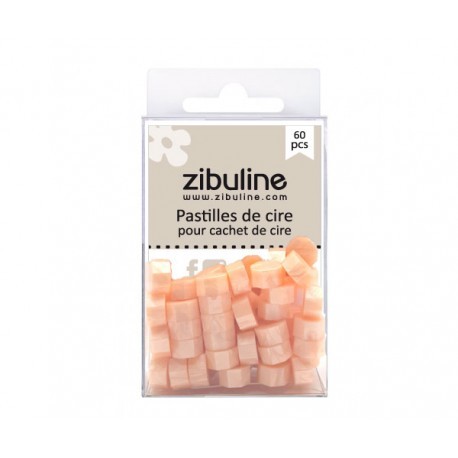 122404PCSN   ZIBULINE PASTILLES DE CIRE À CACHETER SAUMON  NACRÉ