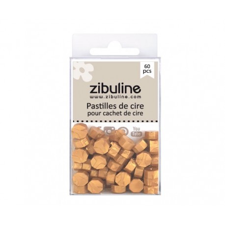 122104PCDN   ZIBULINE PASTILLES DE CIRE À CACHETER DORÉ NACRÉ