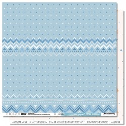KAC3604   LES ATELIERS DE KARINE POÉSIE HIVERNALE BLEU JACQUARD 30.5 cm x 30.5 cm