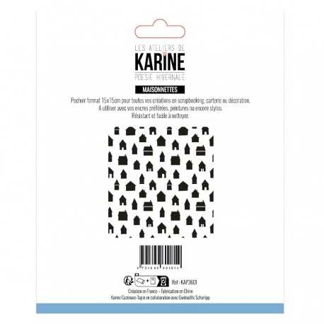 KAP3601   LES ATELIERS DE KARINE POÉSIE HIVERNALE POCHOIR MAISONNETTES