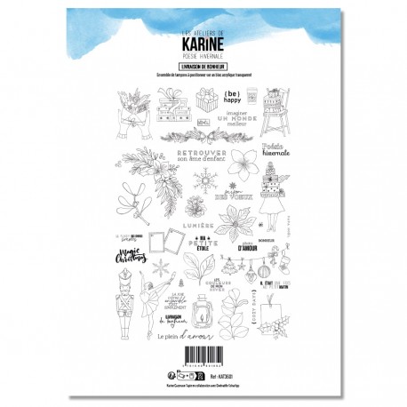 KAT3601   LES ATELIERS DE KARINE POÉSIE HIVERNALE TAMPON CLEAR LIVRAISON DE BONHEUR