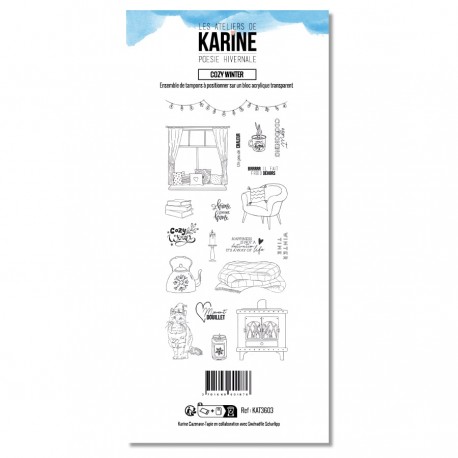KAT3603   LES ATELIERS DE KARINE POÉSIE HIVERNALE TAMPON CLEAR COSY WINTER