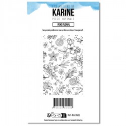 KAT3606   LES ATELIERS DE KARINE POÉSIE HIVERNALE TAMPON CLEAR FOND FLORAL