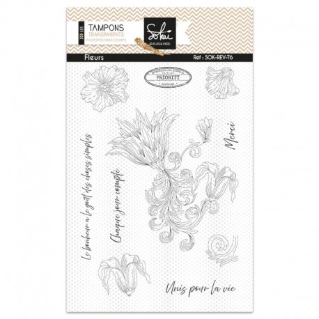SOK-REV-T6   SOKAÏ COLLECTION RÊVERIE TAMPONS CLEAR FLEURS