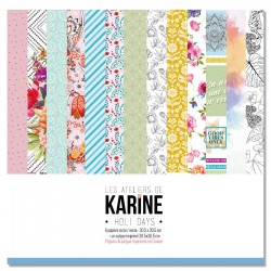 KAC3708   LES ATELIERS DE KARINE HOLI DAYS 6 FEUILLES + 1 CALQUE IMPRIMÉ