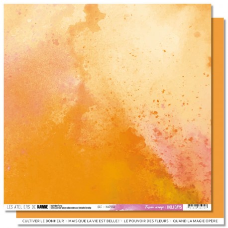 LES ATELIERS DE KARINE HOLI DAYS FUSION ORANGE 30.5 cm x 30.5 cm