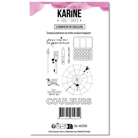 KAT3702   LES ATELIERS DE KARINE HOLI DAYS TAMPON CLEAR LE BONHEUR EN COULEURS