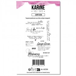 KAT3704   LES ATELIERS DE KARINE HOLI DAYS TAMPON CLEAR CARPE DIEM