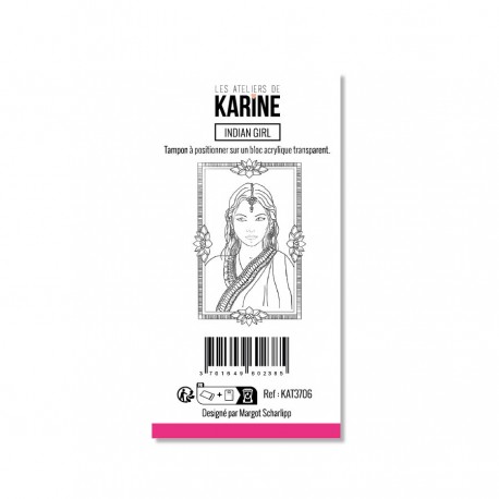 KAT3706   LES ATELIERS DE KARINE HOLI DAYS TAMPON CLEAR INDIAN GIRL