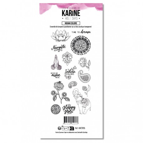 KAT3705   LES ATELIERS DE KARINE HOLI DAYS TAMPON CLEAR INDIAN COLORS