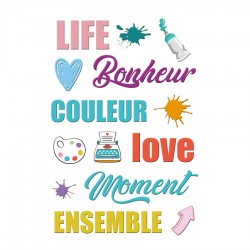 KAPU3702   LES ATELIERS DE KARINE HOLI DAYS PUFFY TEXTES