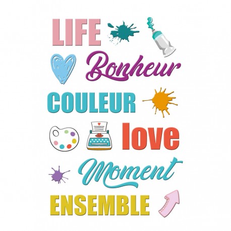 KAPU3702   LES ATELIERS DE KARINE HOLI DAYS PUFFY TEXTES