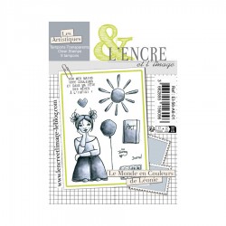 EI-56-A6-01   L'ENCRE ET L'IMAGE TAMPONS CLEAR LE MONDE EN COULEURS DE LÉONIE