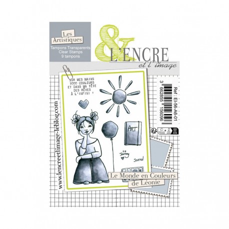 EI-56-A6-01   L'ENCRE ET L'IMAGE TAMPONS CLEAR LE MONDE EN COULEURS DE LÉONIE