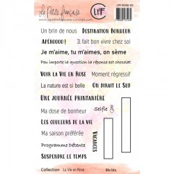 LPF-ROSE-05   LA PETITE FRANÇAISE LA VIE EN ROSE TAMPONS CLEAR BLA BLA