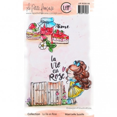 LPF-ROSE-04   LA PETITE FRANÇAISE LA VIE EN ROSE TAMPONS CLEAR MAM'ZELLE SUZELLE