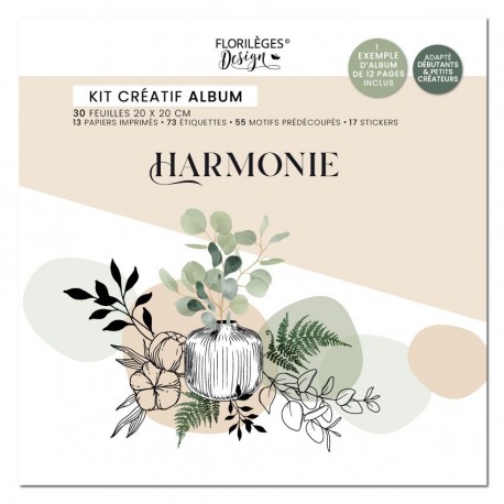 FDPI125001    FLORILEGES DESIGN COLLECTION HARMONIE KIT CRÉATIF ALBUM