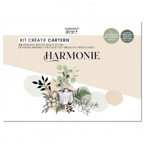 FDPI125002    FLORILEGES DESIGN COLLECTION HARMONIE KIT CRÉATIF 12 CARTES