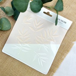 FDS125001   FLORILEGES DESIGN COLLECTION HARMONIE POCHOIR 15x15cm FEUILLAGES SOUPLES