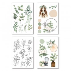 FDA125001   FLORILEGES DESIGN COLLECTION HARMONIE 4 PLANCHES STICKERS