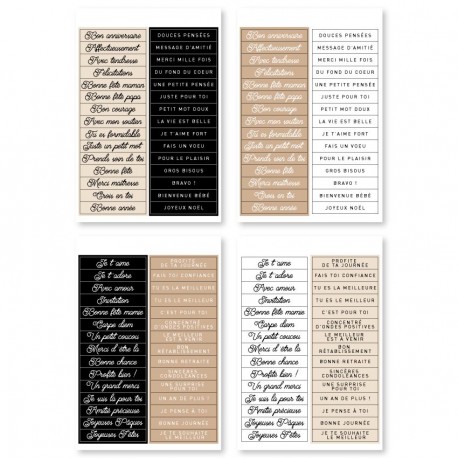 FDA125002   FLORILEGES DESIGN COLLECTION HARMONIE 120 STICKERS PETITS MESSAGES
