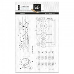 SOK-GEO-T2   SOKAÏ COLLECTION GÉOMETRIE TAMPONS CLEAR BINAIRE