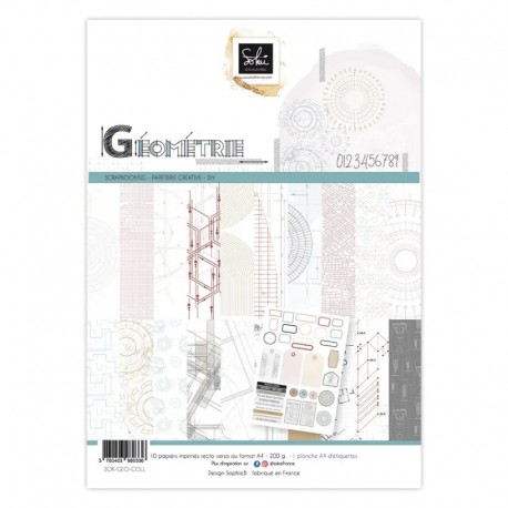 SOK-GEO-COLL   SOKAÏ COLLECTION GÉOMETRIE 10 imprimés A4 et 1 planche étiquettes
