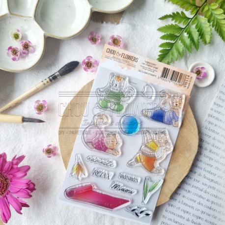 CHOU & FLOWERS COLLECTION VIBRATIONS TAMPON CLEAR LES CHATONS YOGA
