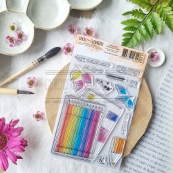 CHOU & FLOWERS COLLECTION VIBRATIONS TAMPON CLEAR CRAYONS DE COULEUR