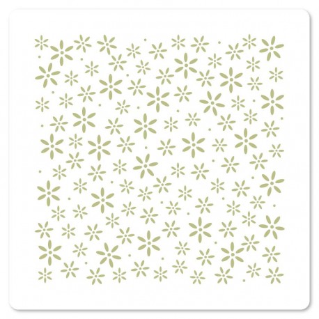 FDS225005   FLORILEGES DESIGN COLLECTION FARANDOLE POCHOIR 15x15cm FOND FLEURI