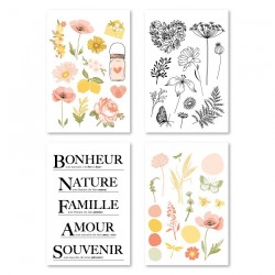 FDA225001   FLORILEGES DESIGN COLLECTION FARANDOLE 4 PLANCHES STICKERS