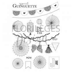 FDCL225001   FLORILEGES DESIGN COLLECTION FARANDOLE TAMPONS CLEAR ESPRIT GUINGUETTE