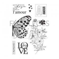 FDCL225005   FLORILEGES DESIGN COLLECTION FARANDOLE TAMPONS CLEAR GRAND PAPILLON